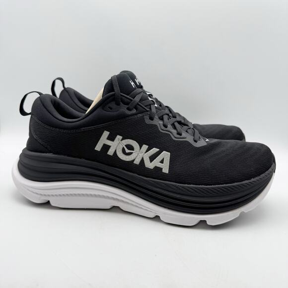 Hoka Womens Gaviota 5 Running Sneakers US 12 Wide Black Athletic EUC - Picture 3 of 14